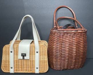 Lambertson Truex Wicker Handbag and Rattan Basket Bag