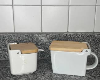 Zero Japan Ceramic Salt Boxes with Wooden Lids