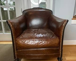 Crate & Barrel Leather Club Chair