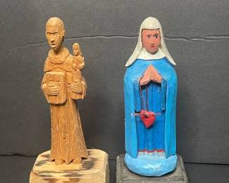 Hand-Carved Wooden Religious Figures