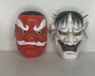 Japanese Tengu and Hannya Masks