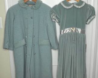 Rachel Riley Girl's Coat and Velvet Dress Vintage
