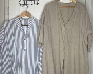 apuntob Striped Shirt & Linen Tunic