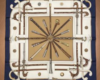 Hermès Carre 90 Cannes et Pommeaux Silk Scarf