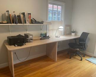 Custom Built-In Style Wood Desk