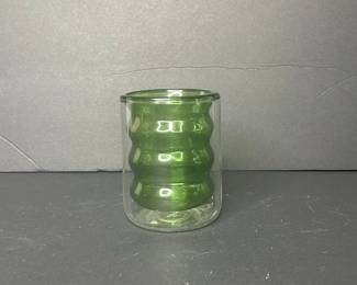Poketo Double Wall Groovy Glass Cup