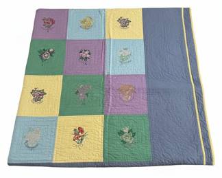 State Flower Embroidered Quilt