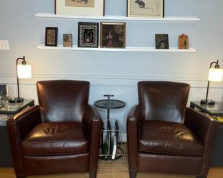 Crate & Barrel Leather Armchairs