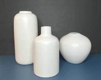 Modern Matte White Stoneware Vases