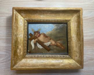 Oil Painting of the Infant Saint John the Baptist with Cross