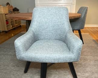 Crate and Barrel Harvey Swivel Armchairs (4)