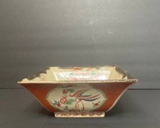 Kutani Porcelain Square Bowl