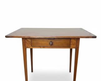 Vintage Cherry Wood One-Drawer Work Table