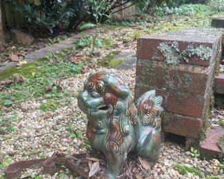 Glazed Ceramic Foo Dog Garden Statue
