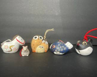 Vintage Japanese Clay Dorei Bells