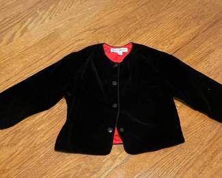 Black Parrot Children's Velvet Jacket