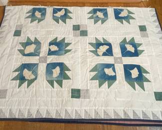 Hand-Pieced Ginkgo Leaf Quilt