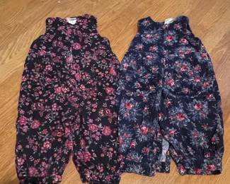 Vintage Laura Ashley Mother & Child Floral Corduroy Jumpsuits