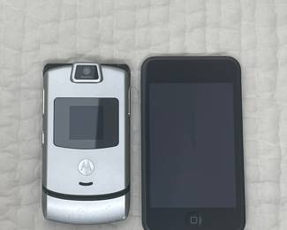 Motorola RAZR V3 and Apple iPod Touch