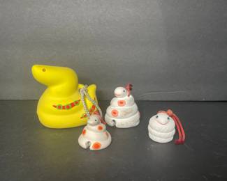 Japanese Ceramic Zodiac Snake Dorei (Clay Bells)