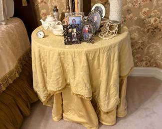round side table $50 custom skirt