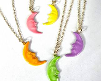 1980s deadstock moon necklaces