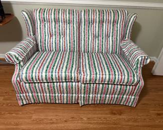 Striped loveseat