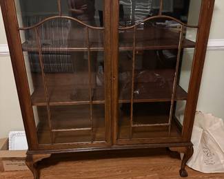 Antique mahogany Chippendale-style display cabinet