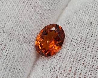 1.37 Carat Natural Orange Garnet Oval Cut