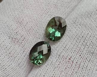 2.24 Carat Total Weight Greenish-Blue Oval Cut Gemstones
