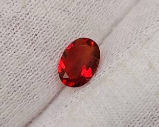 0.44 Carat Fiery Red-Orange Fire Opal Oval Cut