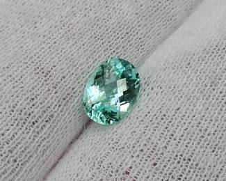 1.36 Carat Natural Neon Mint Green (Paraíba-like) Tourmaline Oval Cut
