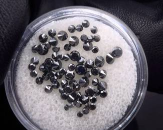 3.12 Carat Total Weight Natural Black Round Brilliant Cut Diamonds – Loose Diamond Parcel