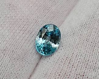 2.17 Carat Natural Blue Zircon Oval Cut
