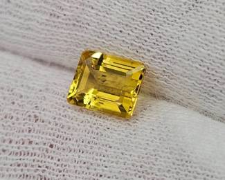 1.23 Carat Natural Golden Heliodor Emerald Cut