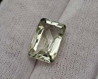 8.45 Carat Natural Green Amethyst (Prasiolite) Rectangular Cut
