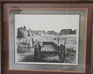 Lot #109 CK169. Etching, ‘Old Wagon’, by Paul Willmer, Pencil Signed, 181/1000