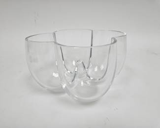 Lot #19 CK019. Vintage Orrefors Abstract Clover Form Clear Glass Bowl