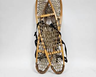 Lot #72 CK072. Pair of Canadian-made Animal Gut Snowshoes, 10x36, with Straps