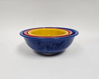 Lot #11 CK011. Set of 3 Vintage Pyrex Mixing Bowls, Prime Colors