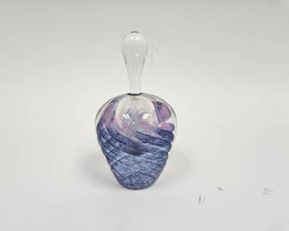 Lot #7 CK007. Studio Glass Hand-Blown Pink/Purple Swirl Scent Bottle
