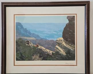 Lot #112 CK172. Wood Block Print, West Coast Wind Swept with Flowers, by Robert Wood, 13/1000
