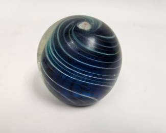 Lot #26 CK026. Art Glass Paperweight, Multicolor Swirl, Flower Top
