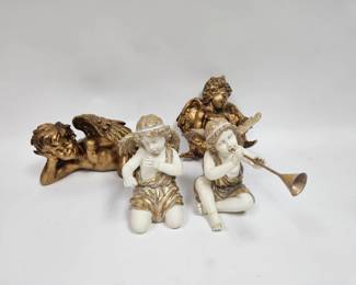 Lot #54 CK054. Lot of 4 Cherubs, Regency Cherub Mantel Figurines
