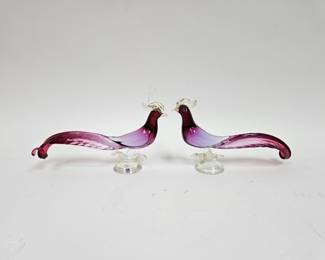 Lot #5 CK005. Pair of Murano hand-blown Bird of Paradise, Salviati
