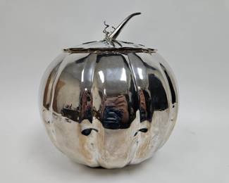 Lot #3 CK003. Polished Chrome Pumpkin, Lidded Vessel