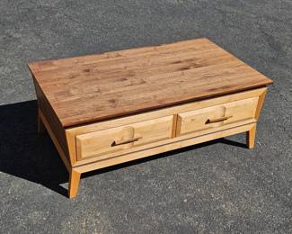 Lot #86 CK086. Addison Lift Top 2-Drawer Coffee Table, by Whittier Wood Furniture, Modern, Walnut