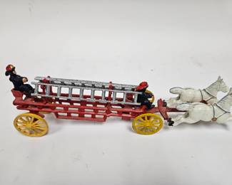 Lot #38 CK038. Vintage Cast Iron Fire Wagon Toy