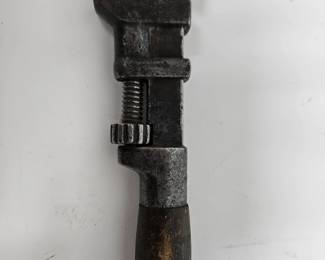 Lot #41 CK041. Antique Wood-Handled Adjustable Wrench
