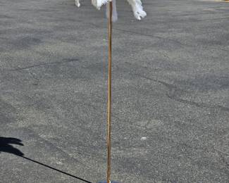 Lot #90 CK090. Feathered Boudoir Floor Lamp, LED lights, Rose Gold Color, Step Switch